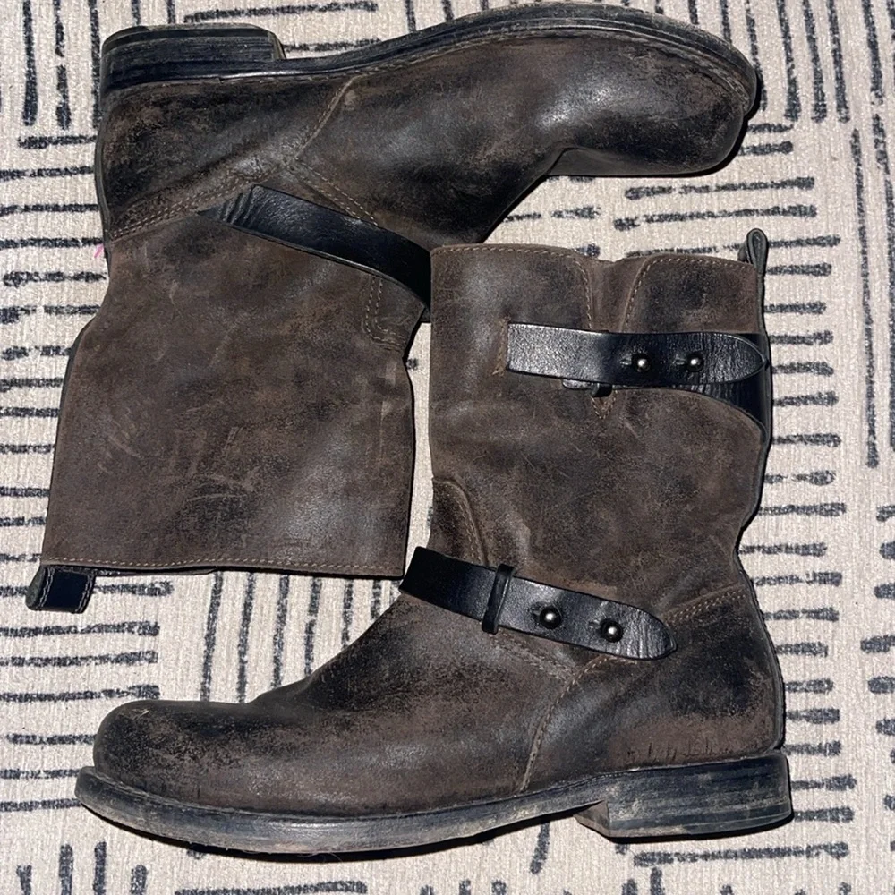 rag & bone waxed calfskin moto boots size 9 39 - Picture 4 of 11